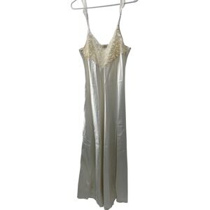 Vintage 90s Gold Label Victorias Secret Silk Sleep Lingerie Slip Dress Bridal L